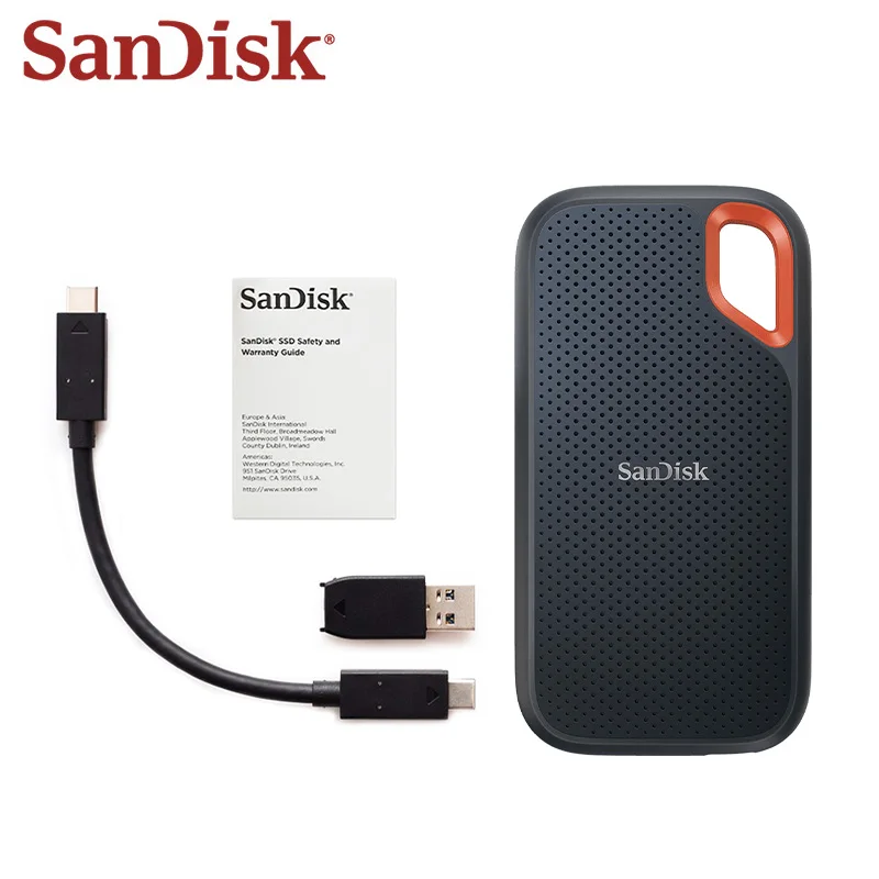 SanDisk-disco duro SSD portátil E61, unidad de estado sólido de 500GB, 1TB, 2TB, 4TB, máximo 1050 Mb/s, USB 3,2, tipo C, NVMe