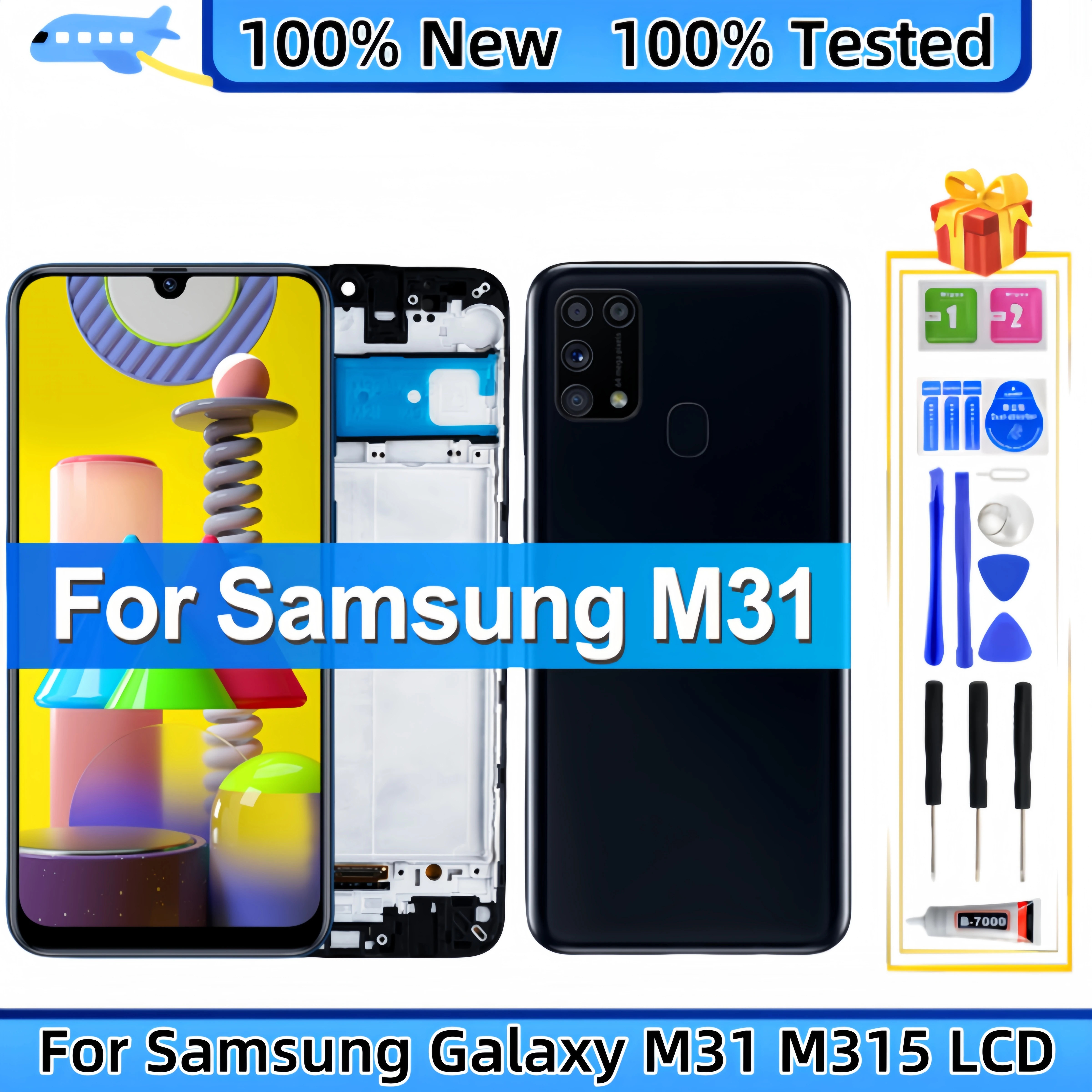 

For Samsung Galaxy M31 M315 SM-M315F SM-M315F/DS SM-M315F/DSN LCD Display Touch Screen Digitizer Assembly Replacement