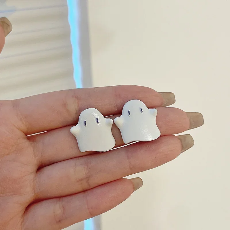 

Funny Devil Halloween Earrings Earclip for Women Girls 2022 New Fashion Design White Ghost Clip on Earrings Without Piercing