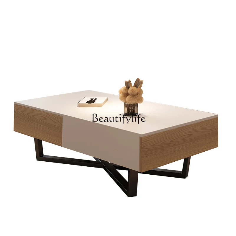 

Living Room Minimalist Coffee Table Modern Minimalist Small Apartment Multi-Functional Storage Rectangular Tea Table