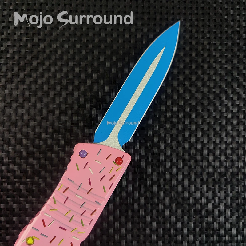 Micro UT70 Troodon Dessert Warrior Donut Pink Tanto Double Edge D/E Tech Knife Self Defense Survival Hunting Pocketknives A46