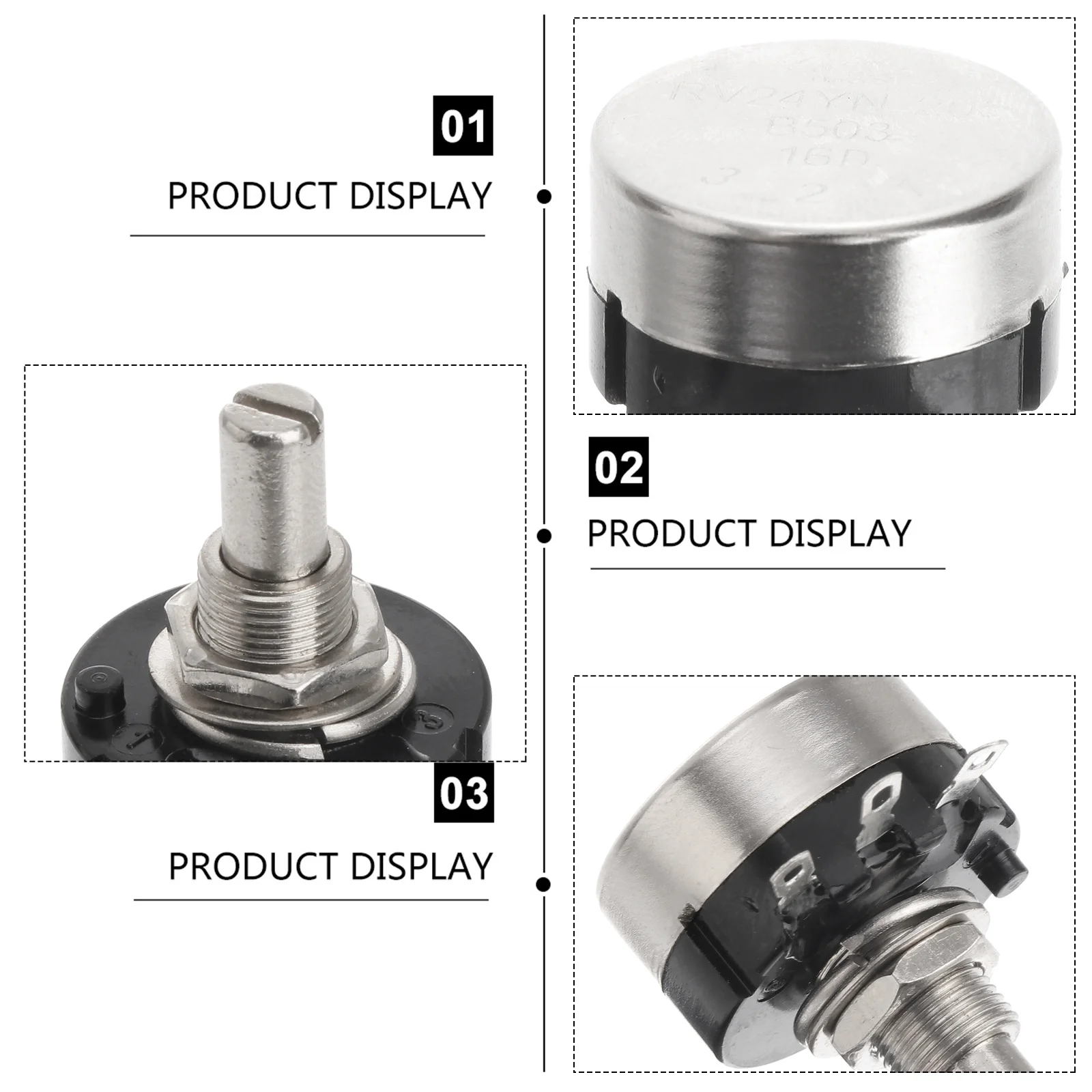 

2pcs Carbon Film Potentiometer Ohm Adjustable Trimmer Resistance Regulator For Voltage Divider Single-Turn Rheostat Motor