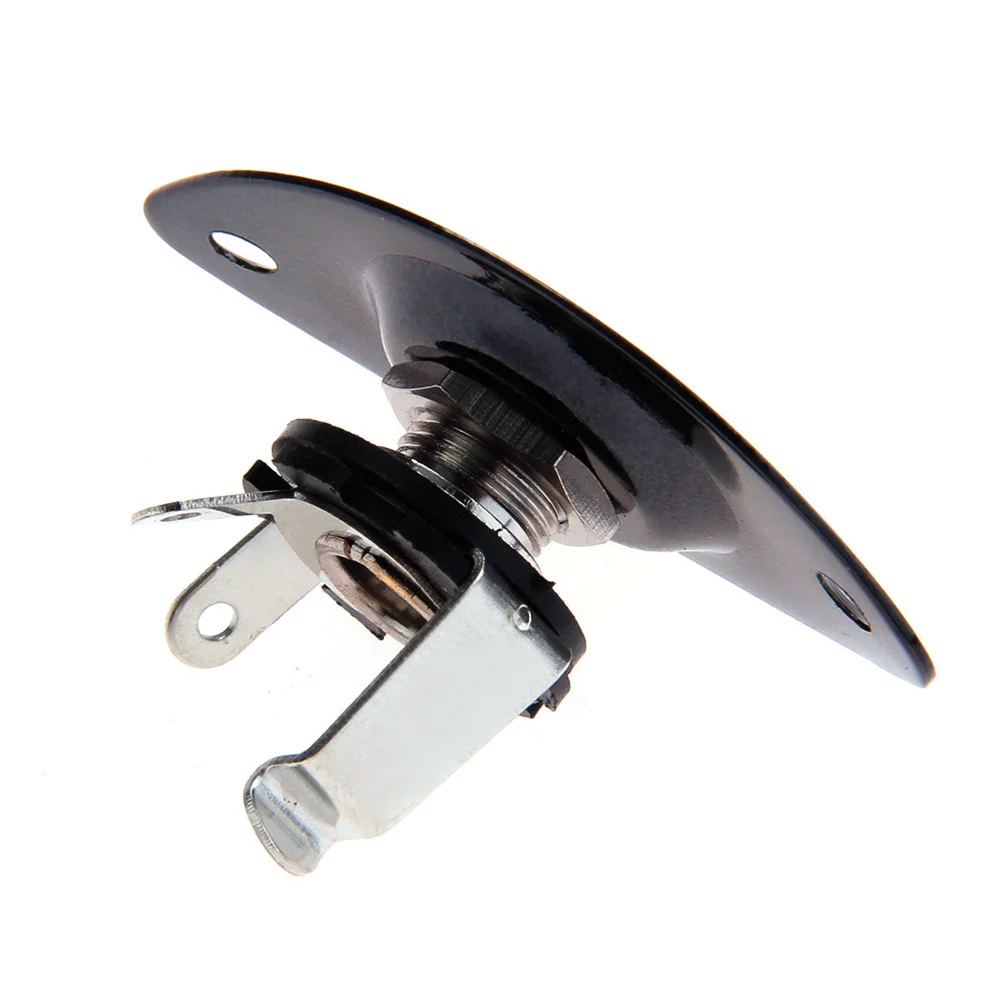 

Premium Material Jack Plug Socket Black Oval Indented for Electric Guitar Building Jack Plug Socket for Electric Guitar