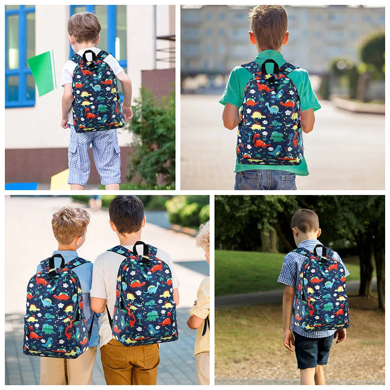 School Child Boys Backpack Set Bags Backpacks for Teens Girls Lunch Box Cooler Bag Camping Outdoor Animal Print Daily Boy's Pack