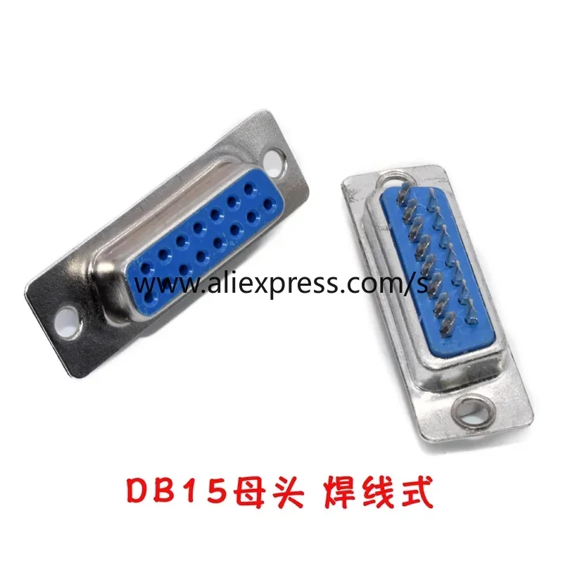 5PCS DB9 DB15 DB25 DB37 Hole/Pin Female/Male Blue Welded Type Connector RS232 Serial Port Socket DB D-SUB Adapter 9/15/25/37P