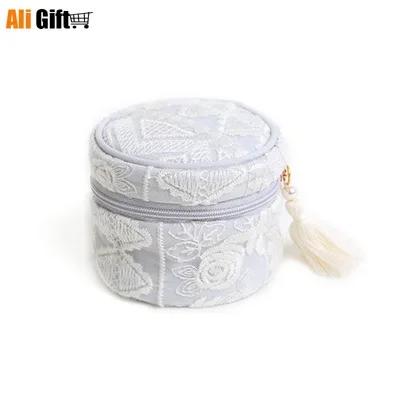 New Fashion Platinum Lace Travel Portable Jewelry Boxes Jewelry Boxes Ear Nail Ring Jewelry Organizer Creative Gifts Decoration
