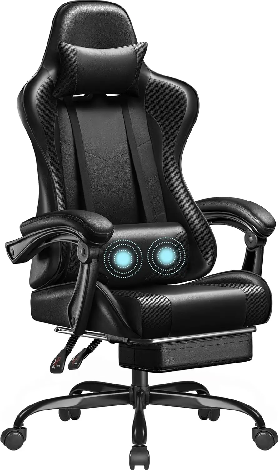 Homall Gaming Chair, Video Game Chair with Footrest and Massage Lumbar Support, Ergonomic Computer Chair Height Adjustable with