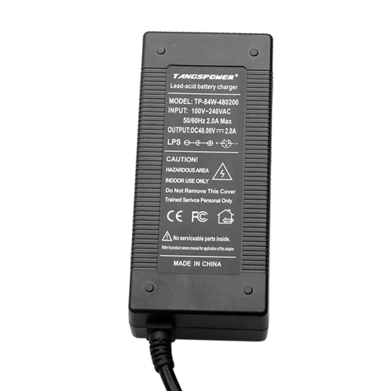 48V 2A Lead Acid Battery Charger 57.6V 2A Charger Lead-acid Battery Pack Charger Fast Charging 3-pin GX12 Connector