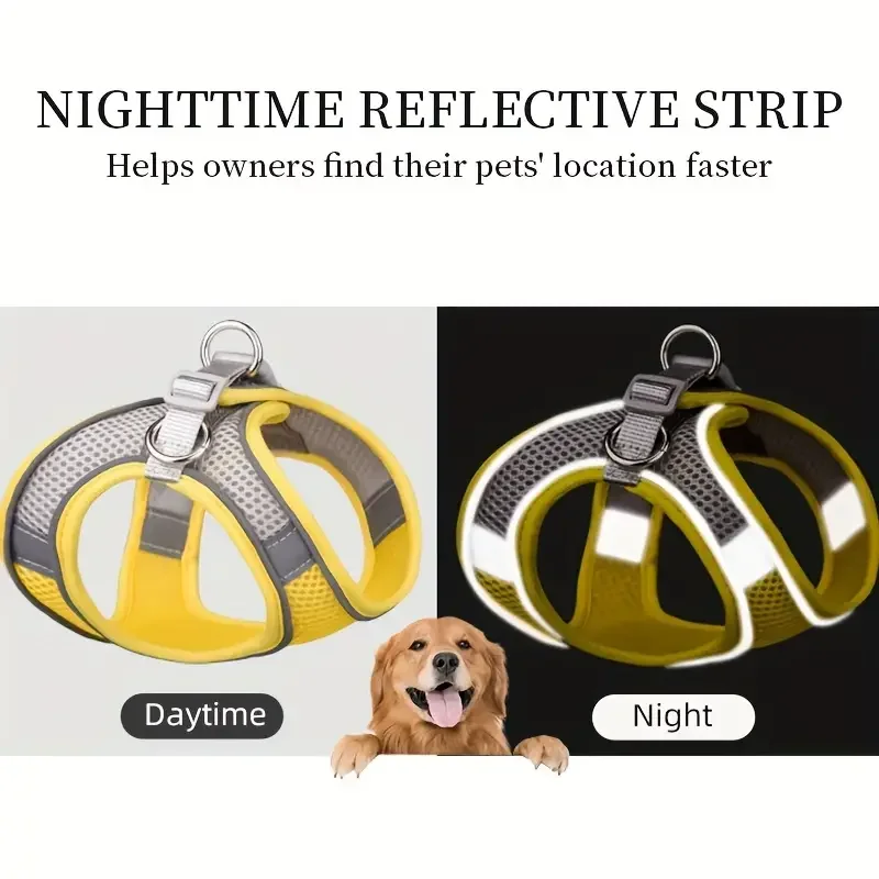 Pet Dog Cat Harness Escape Proof Safe Cat Vest Harness for Walking Outdoor Reflective Step-in Soft Mesh Pet Jacket Pet Dog Cat H