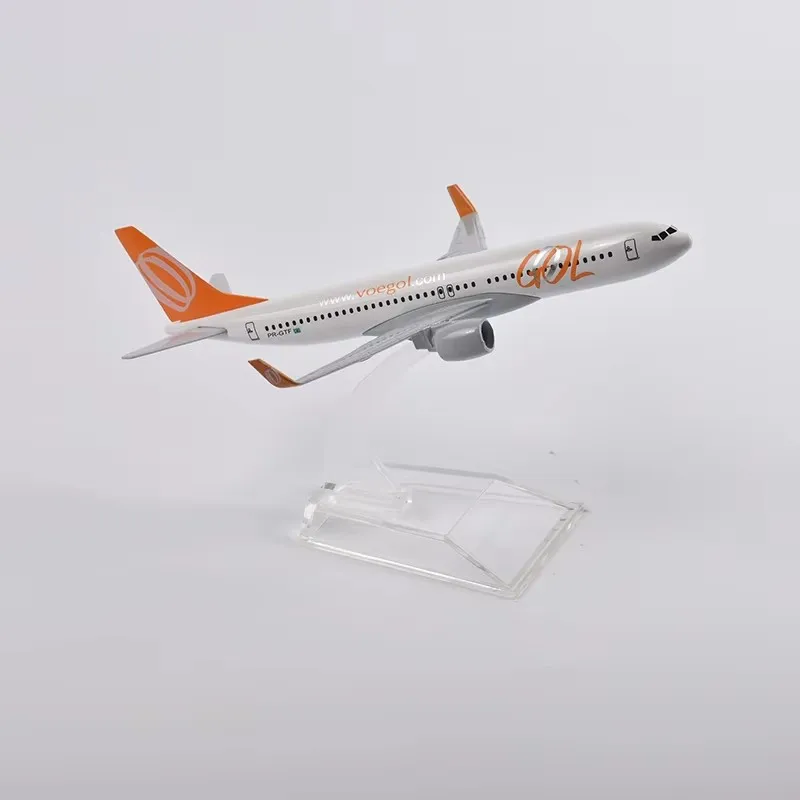 16cm Brazil Air GOL Airlines Boeing 737-800 Airways Airplane Model Plane Aircraft Diecast Metal 1/400 Scale Planes