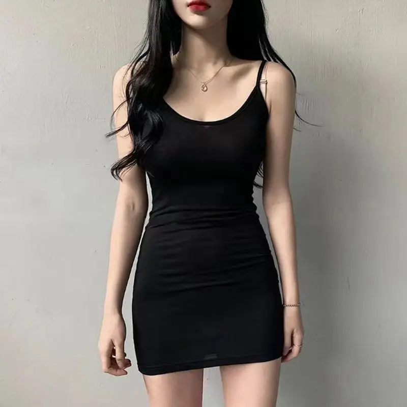 

Sexy Black Dress Women Holiday Fashion Hotsweet Summer Spaghetti Straps Tunic Chic A-line Vestidos Party Mini Casual Clubwear