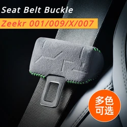 Car Safety Belt Buckle Clip Protective Cover For Zeekr 001/009/X/007 Suede Safety Belt Anti-Scrape Decoration Accessories
