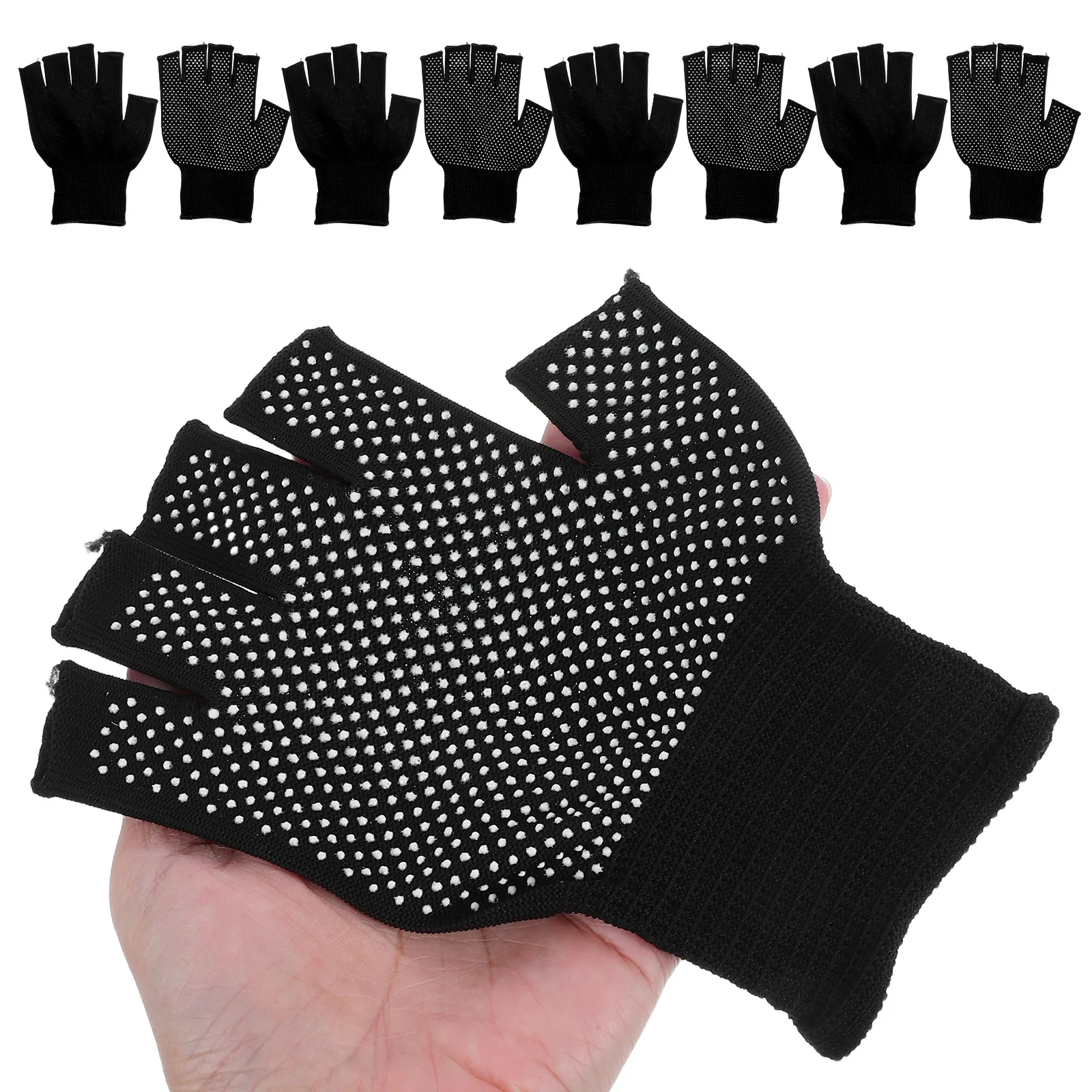 

5 пар зимних теплых перчаток без пальцев, противоскользящие, дышащие, с поддержкой сенсорных экранов, для вождения, езды на велосипеде, пеших прогулок, защиты от холода