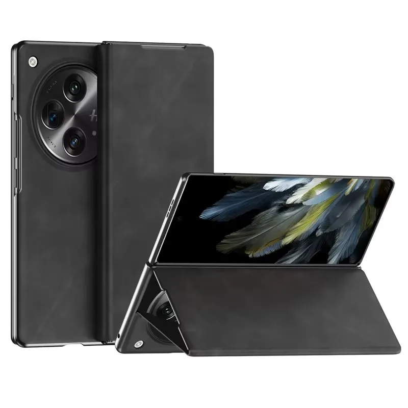 

High End Business Lychee Patterned Flip Phone Case For OPPO Find N 3 N3 Anti Drop No Response Protection Stand Phone Case