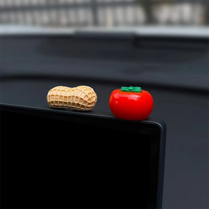 Good Things Happen Car Ornaments Center Console Cartoon Persimmon Peanut Car Display Screen Decorative Stickers