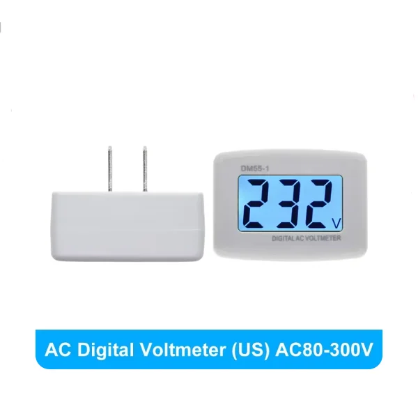 Europe and the United States American socket type DM55-1 AC110V 220V household digital AC LCD digital voltmeter