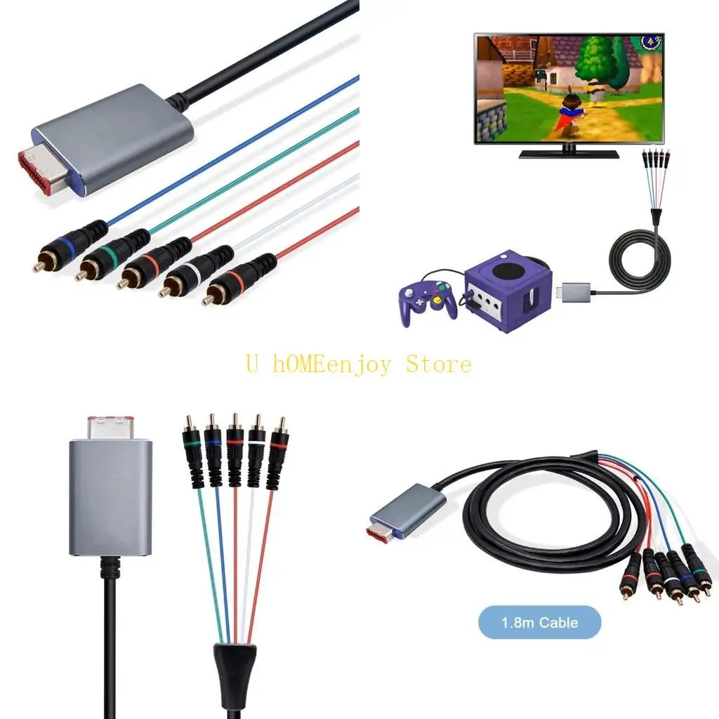 B0KF دعم الصوت ملحقات ألعاب الفيديو 5RCA لوحدة تحكم Gamecube