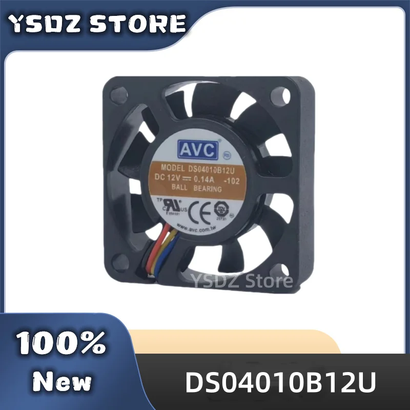 100%New AVC DS04010B12U DC12V 0.14a 40*40*10mm 2/3/4-wire PWM speed regulating chassis cooling fan in stock Fast Shipping