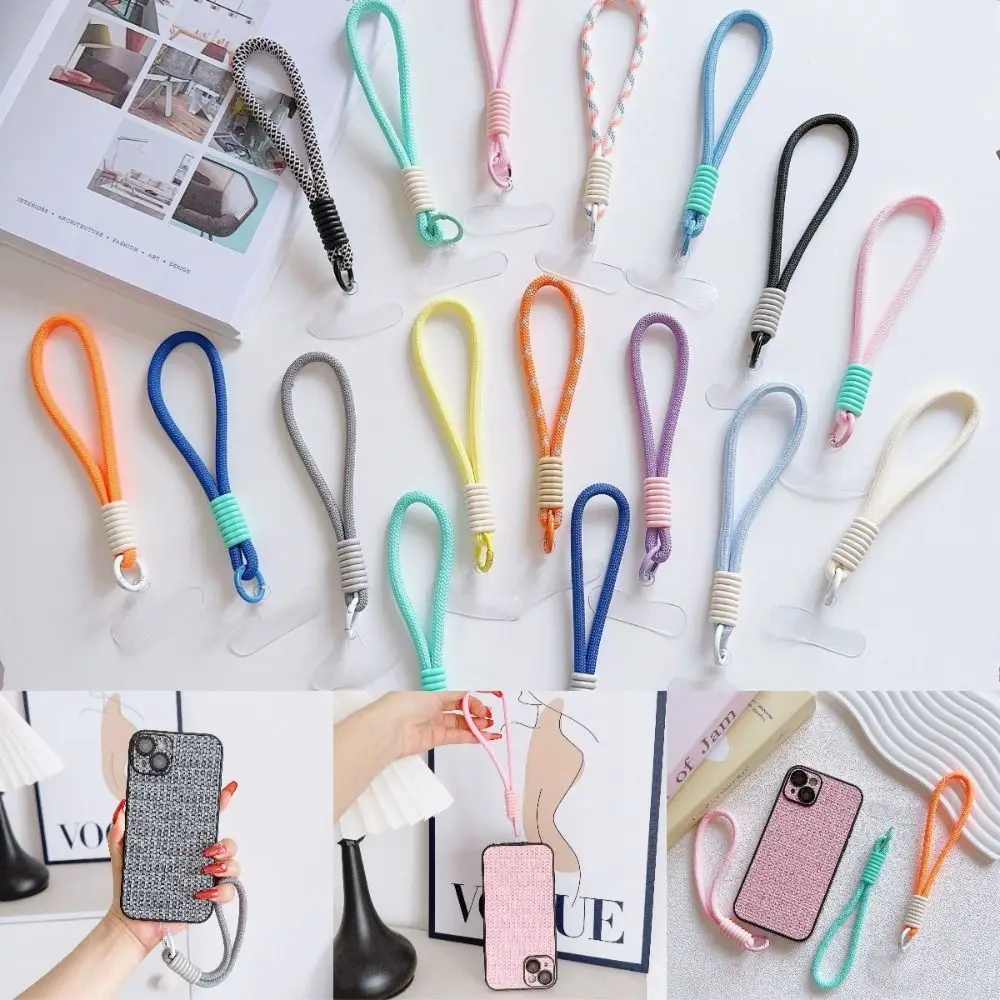 

Universal Mobile Phone Lanyard Strap Detachable with Patch Hanging Chain Ring Cord Anti Fall Short Rope Cell Phone Rope