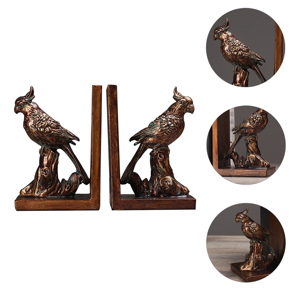 American Parrot Bookends Organizer Desktop Adornment Stoppers for Home Decor Office Books