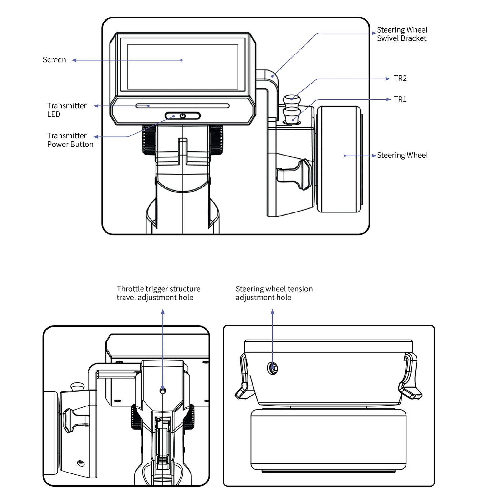 2.4G 8CH Radio Transmitter Remote Controller with FGR4S Receiver AFHDS 3 Protocol for Remote Control Car Boat Models