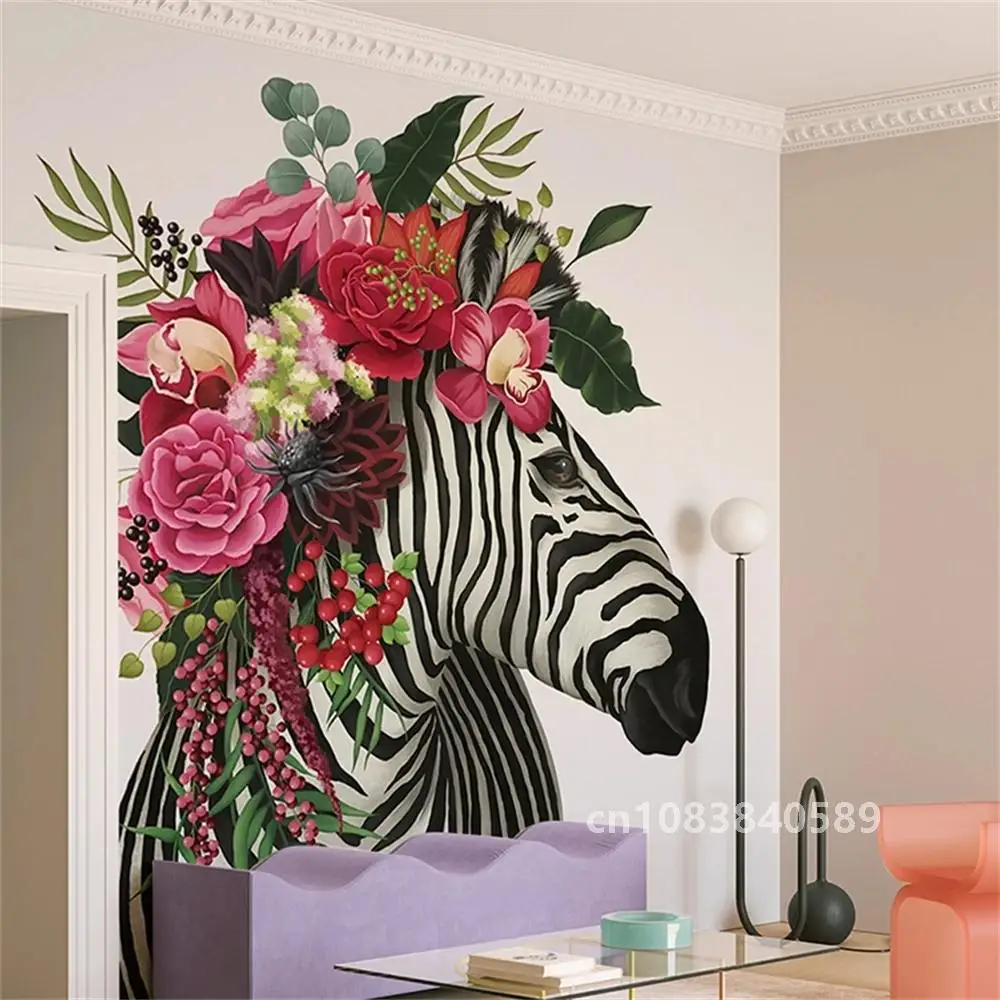 Custom Animal zebra wall paper modern art TV sofa background wallpapers for living room bedroom mural wallpaper restaurant decor