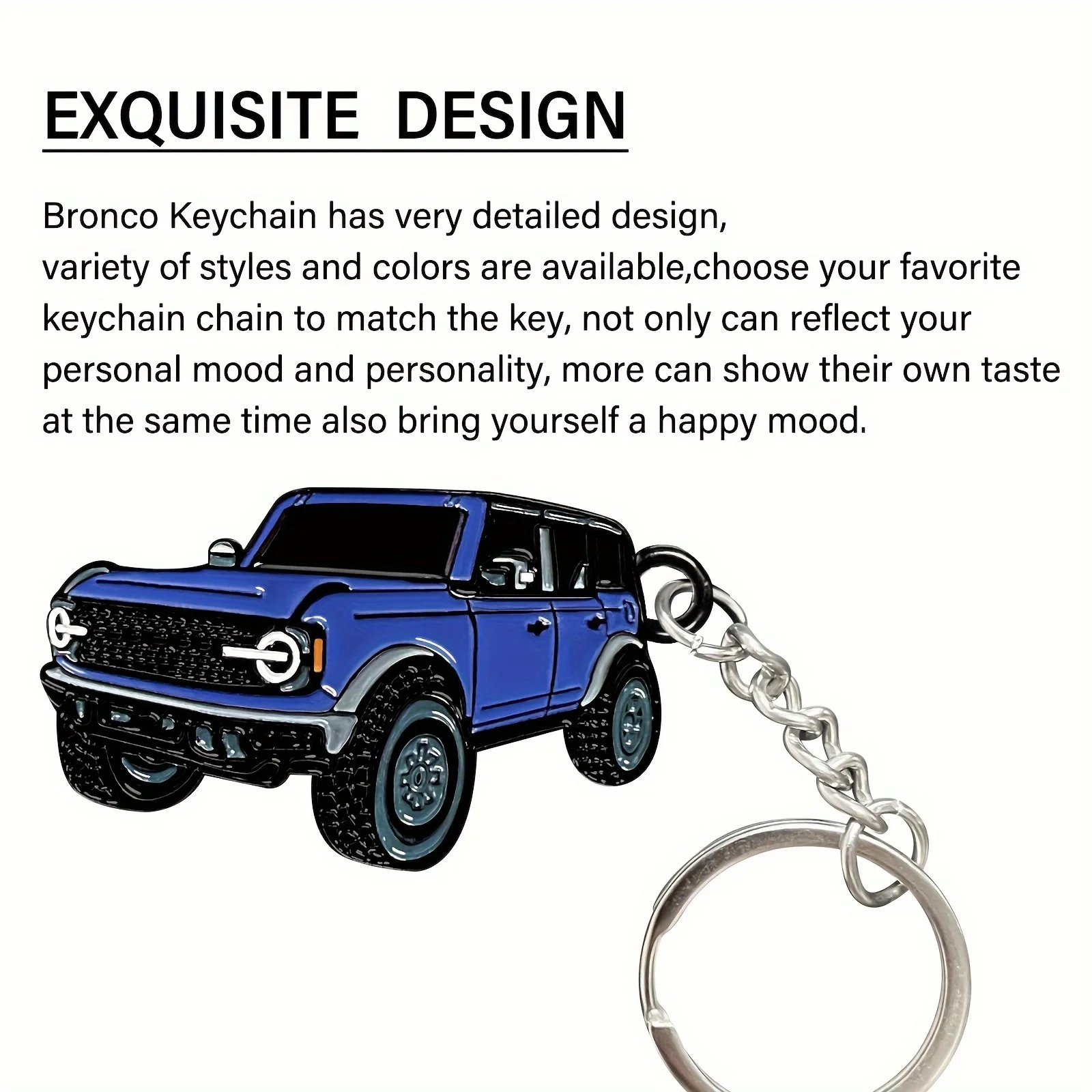 Exquisite Design Alloy Material Car Keychains For Ford Bronco Car Enthusiast Accessories