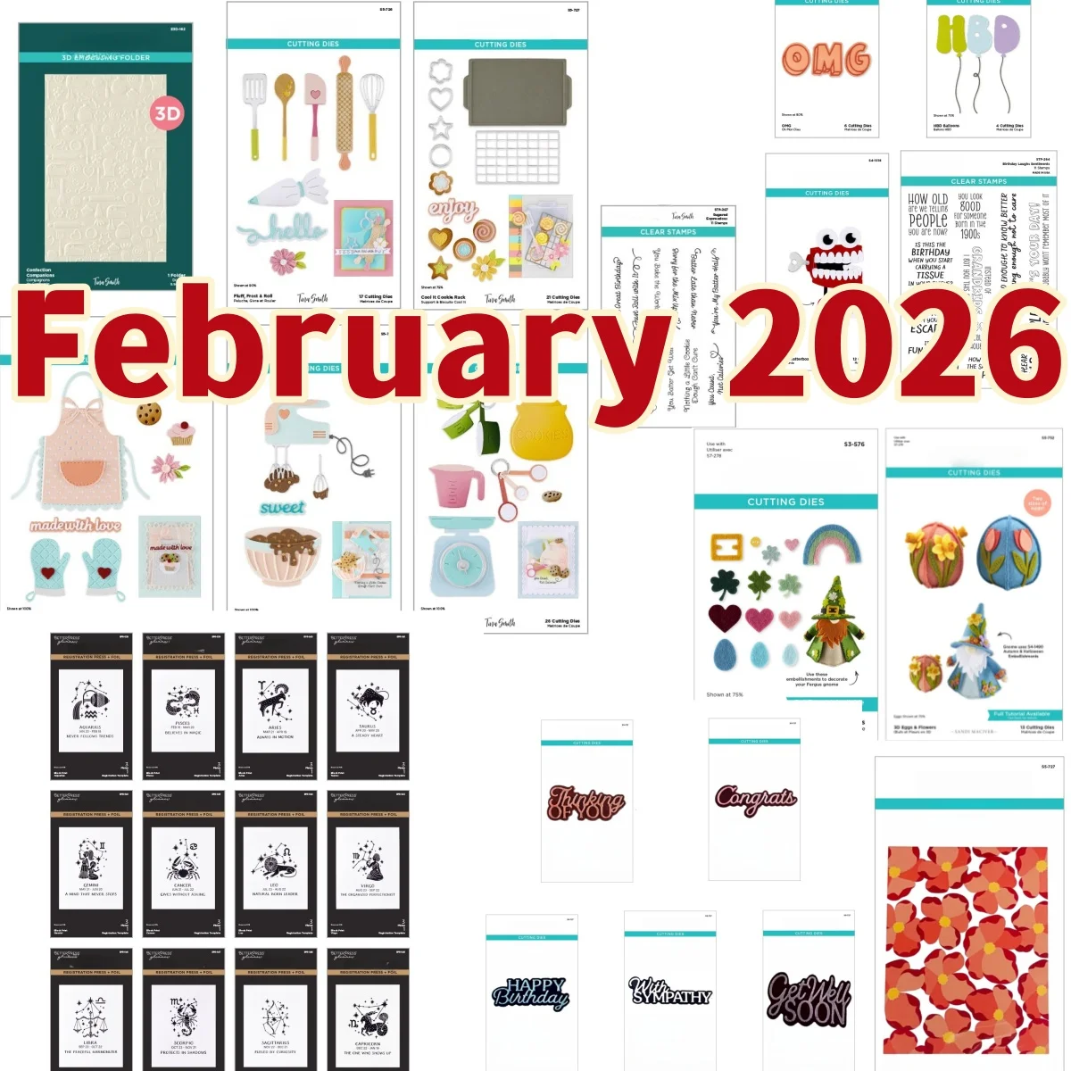 Constellation Birthday Cookie 3D Eggs Bunny Chick Metal Cutting Dies Stamp Stencil Hot Foil for DIY Scrapbook 2026 Spring Easter