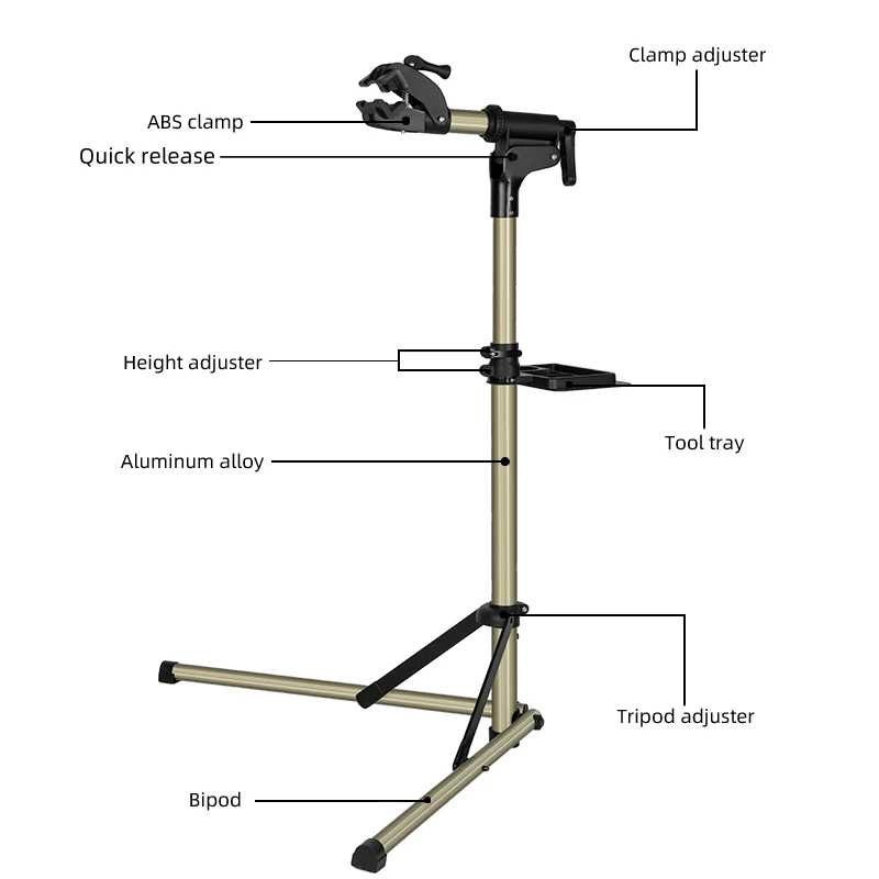 ROCKBROS Bike Reapir Stand With Tool Tray Comfortable Maintenance Bike Work Stand Adjustable Foldable Storage Display Stand