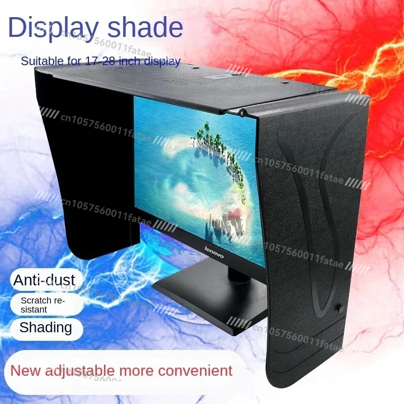 

Desktop Computer Monitor Hood,Tinted Shade Light Barrier Sun Visor 17-28 Inch Screen Width Adjustable 71cm