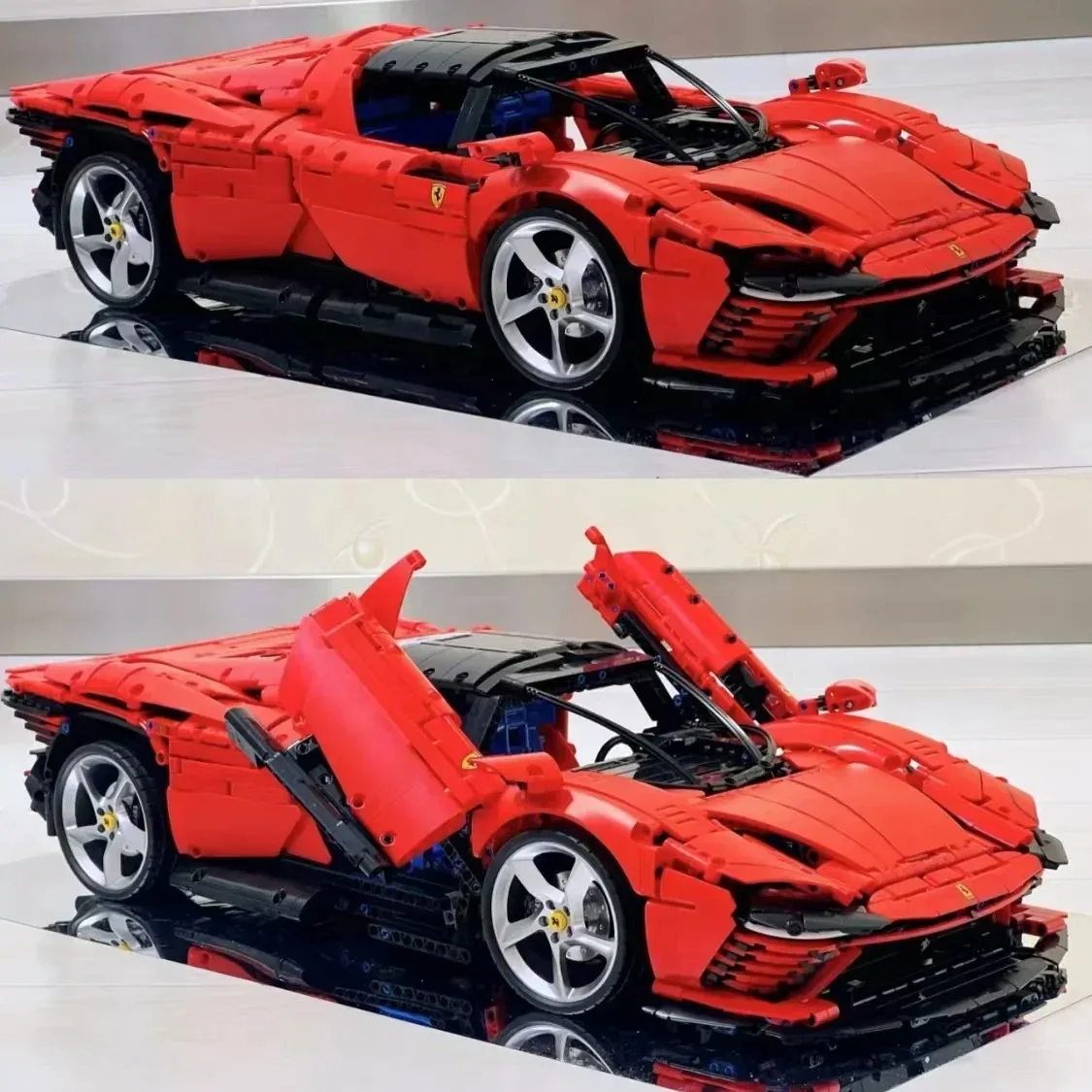 En STOCK nouveau technique Compatible 42143 Ferraried Daytona SP3 supercar blocs de construction modèle de voiture briques pour cadeaux de noël