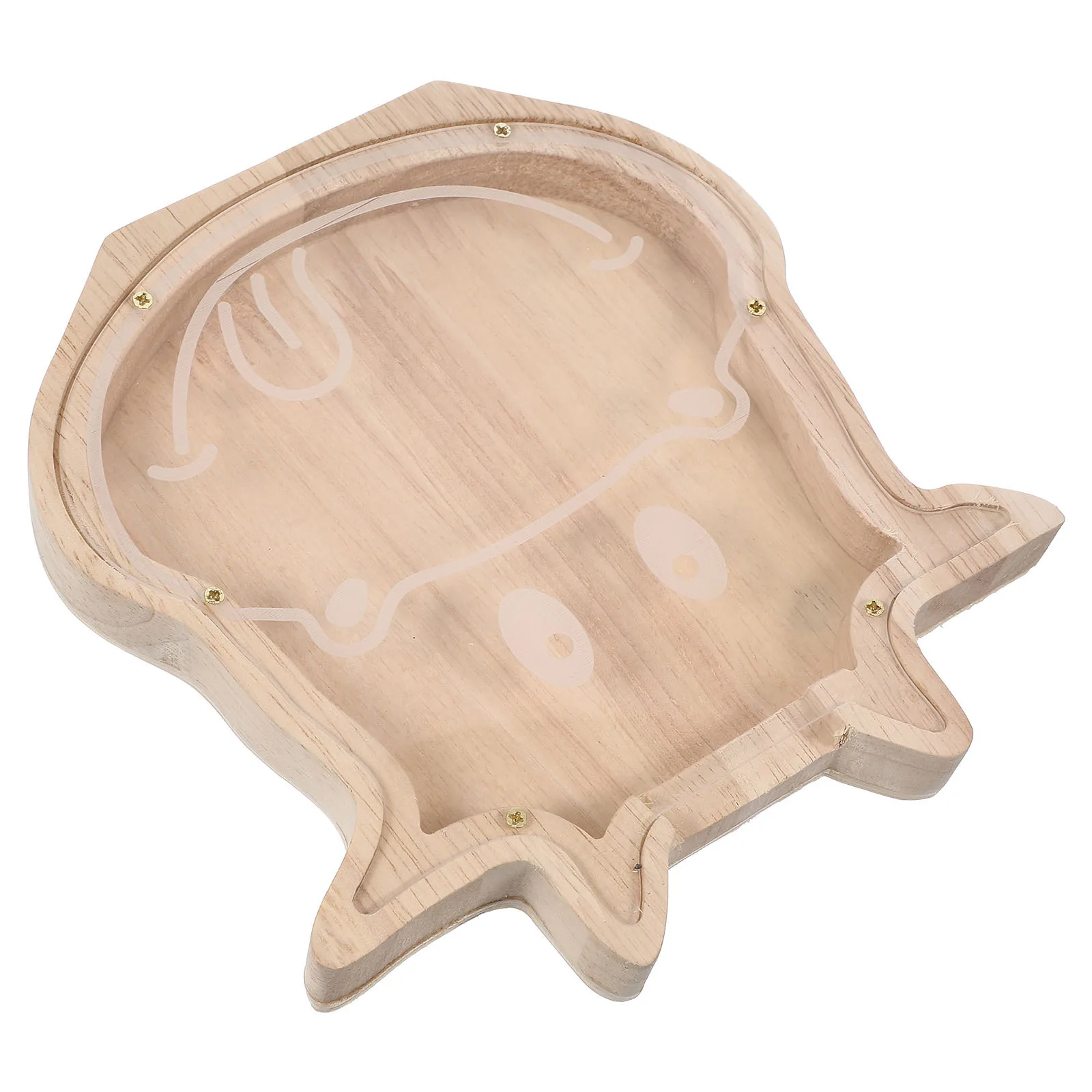 الكرتون البقرة عملة البنك سعة كبيرة خشبية الحيوان حصالة على شكل حيوان للأطفال توفير المال صندوق سطح المكتب ديكور المنزل هدية #6