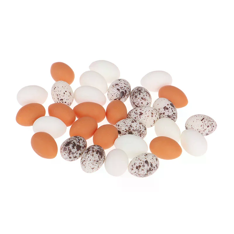 

Набор из 10 миниатюрных имитационных яиц для кукольного домика, игрушечная еда для ролевых игр в кухню