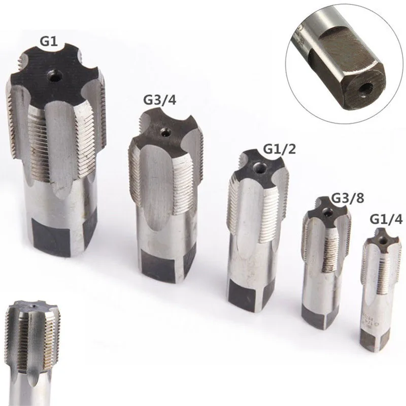 G1/8 1/4 3/8 1/2 3/4 1 HSS Taper Pipe Tap Metal Screw Thread Cutting Tools Machining Tools Threading Tool Tap & Die Set Thread