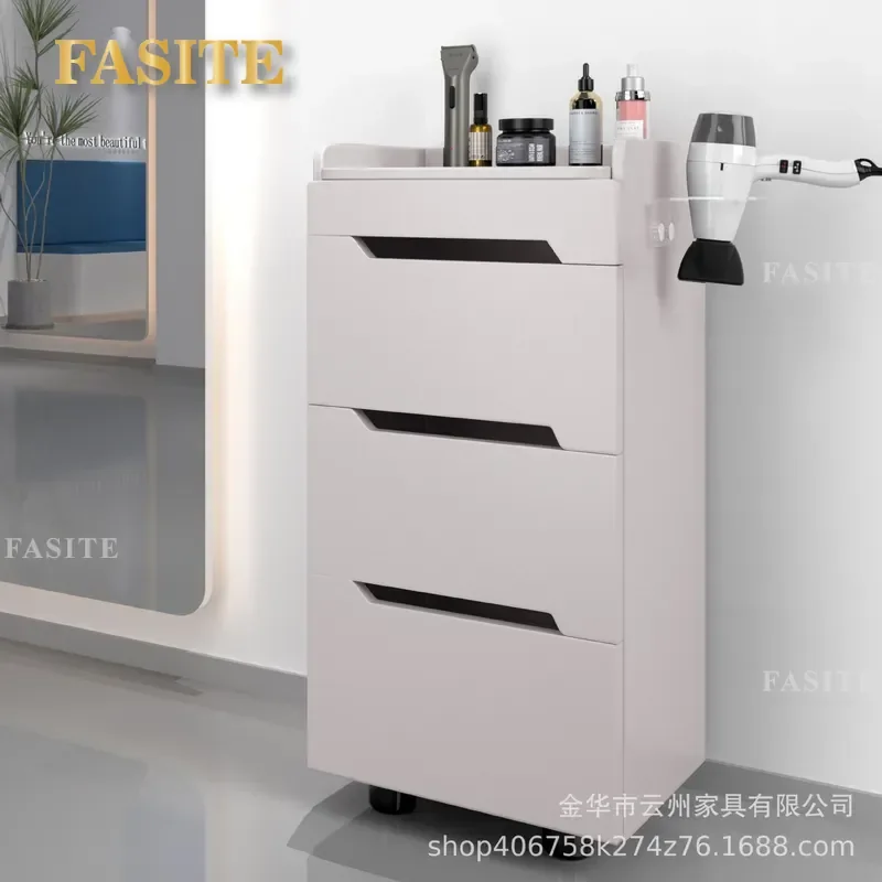 For Barber Shop Tool Cabinet Hair Storage Locker Wooden Hair Cutting Workbench Organizer Durable Furniture
