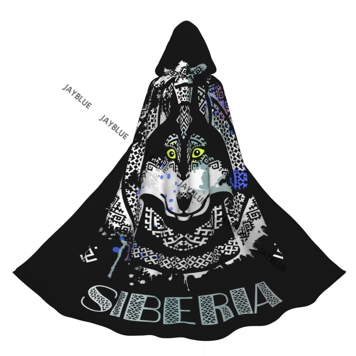 

Unisex Adult Ethnic Siberian Husky Cloak with Hood Long Witch Costume Cosplay