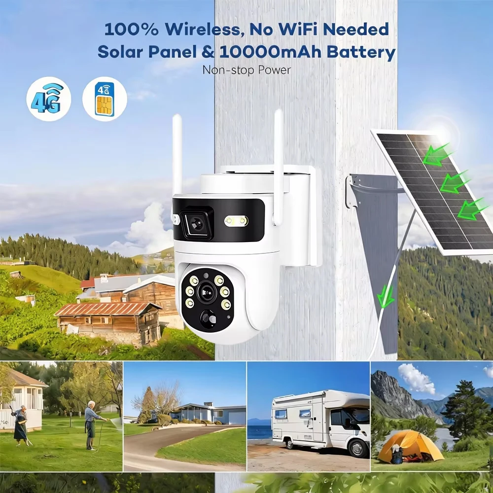 Dual Screens 8MP 4K IP PTZ Sol - Ip Camera Outdoor 4K recension och pris