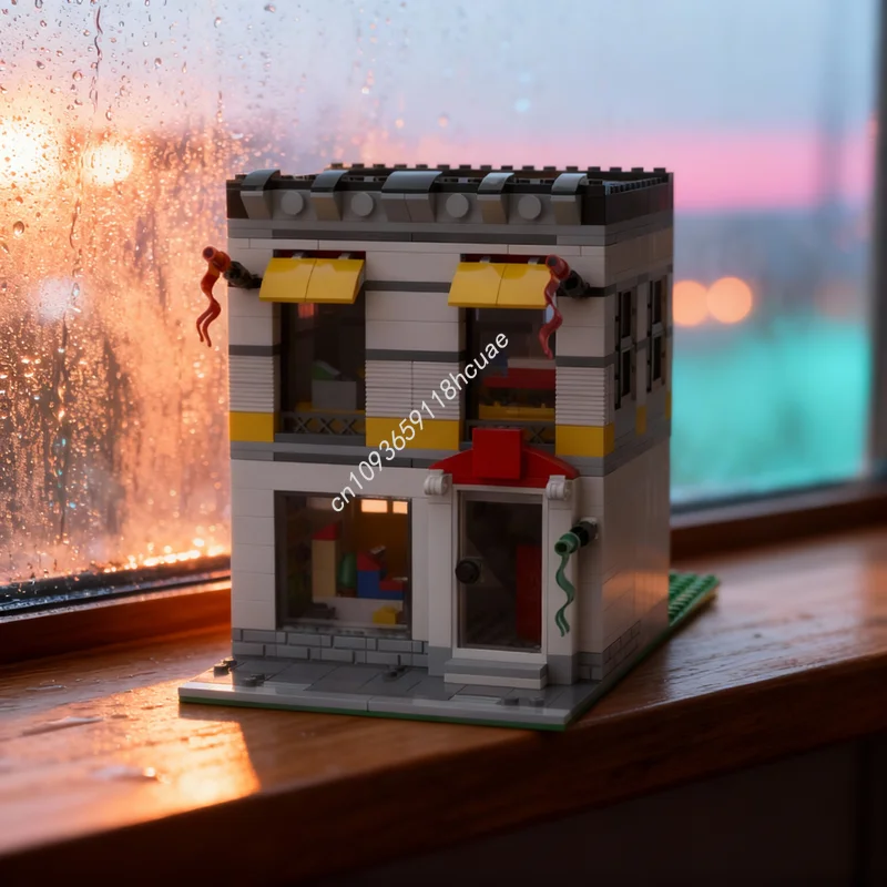 

Набор из 182 деталей: Модульный городской пейзаж MOC, конструктор, архитектурные блоки, креативные рождественские подарки, развивающая игрушка