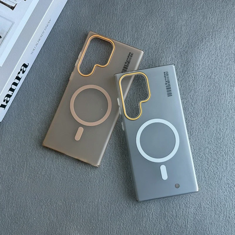 Luxuriöse Magnetische Kabellose Ladehülle für Samsung Galaxy S26 S25 S24 S23 S26 25 Ultra Plus Hüllen Stoßfeste Harte PC-Handyhülle