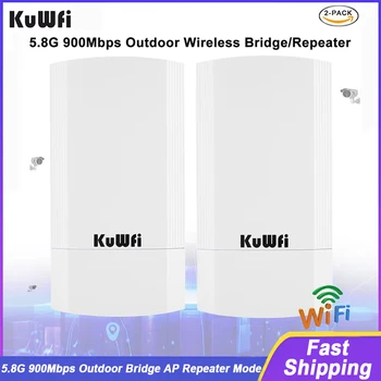 KuWFi 900Mbps 실외 무선 CPE 라우터 5.8G 무선 리피터/AP 라우터/Wifi CPE 브리지 지점 간 1-3KM Wifi 적용 범위
