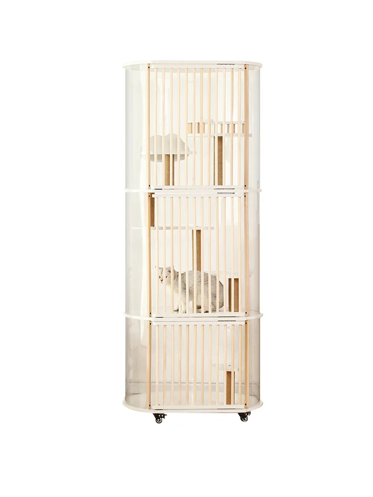 Household cat villa panoramic transparent semi-cylindrical cat cabinet luxury cat climbing frame