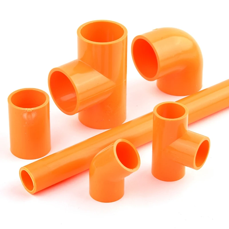20~50mm Orange PVC Pipe 90° Elbow Direct Connectors Aquarium Overflow Joints, Garden Irrigation DIY Inlet Outlet Drain Fittings