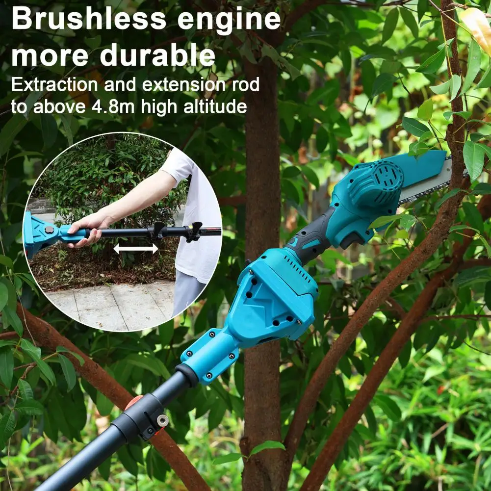 

2-in-1 Electric Pole Chainsaw 6-inch Cordless Pole Saw With 2 X 2.0Ah Battery 15.8 Feet MAX Reach Pole Saw For Tree Pruning