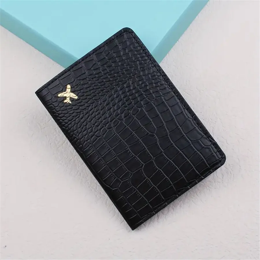 Funda de cuero PU para pasaporte de piezas, tarjetero ligero para avión, accesorios de viaje a la moda, 1 unidad