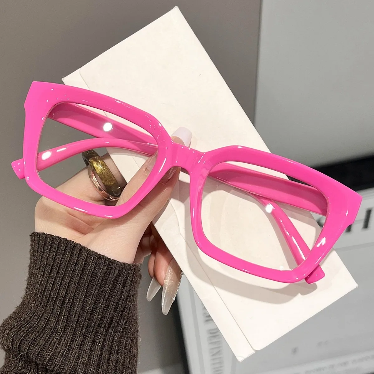 

Fashion Transparent Square Reading Glasses Female Blue Light Blocking Eyeglasses Frame Luxury Optical Computer Eyewear