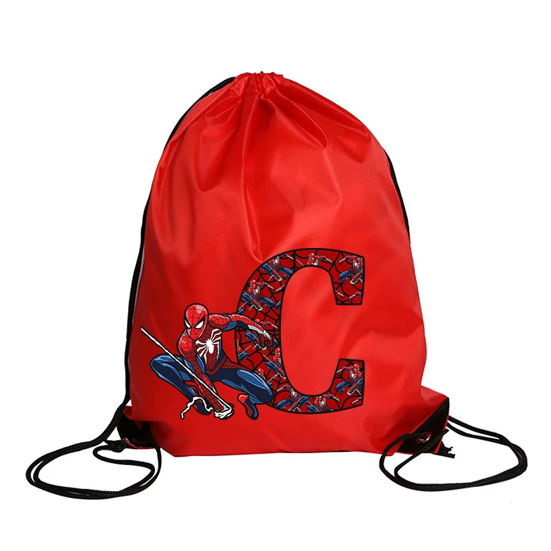 Marvels SpiderMans Drawstring Bag Sports Waterproof Backpack Bundle Pocket Terylene Basketball Bags Cartoon Anime Birthday Gifts