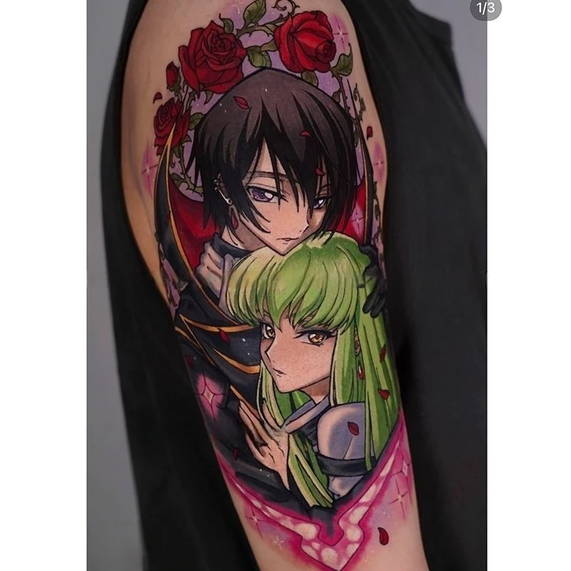 

Аниме Code Geass Lelouch of the Rebellion временные татуировки боди-арт водостойкая долговечная поддельная татуировка наклейка для женщин и мужчин