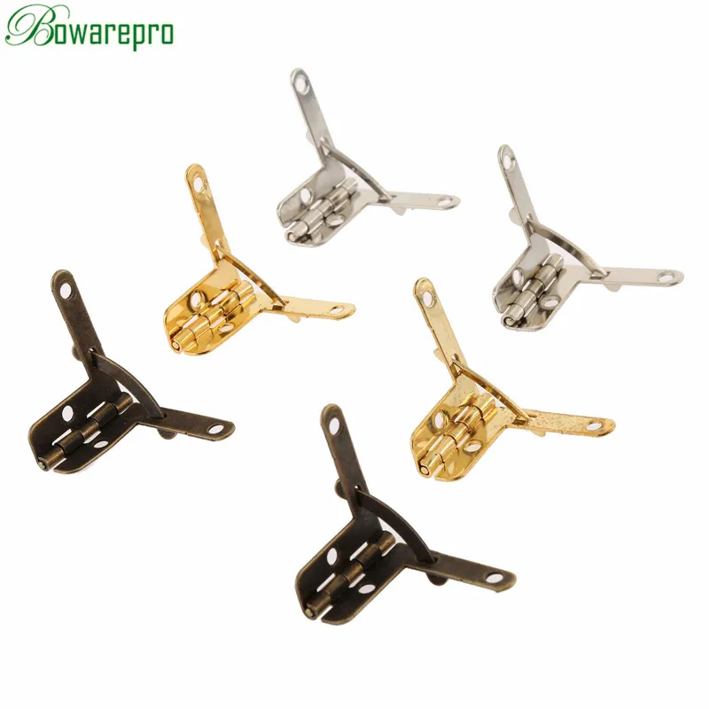 

12pcs Iron Angle Support Spring Hinge Lid 90 Degree Hinge for Antique Jewelry Gift Wine Case Watch Box Wood Lid Hardware 22*28MM