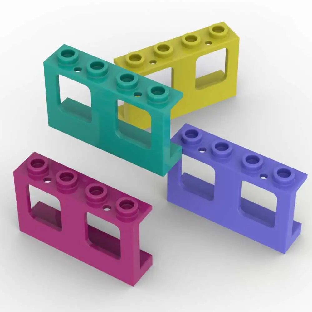 MOC 10PCS 61345 1x4x2 Window Plane Building Block Single Top Hole Glass Part Bricks DIY Toys Boys Kids Especial Holiday Gifts