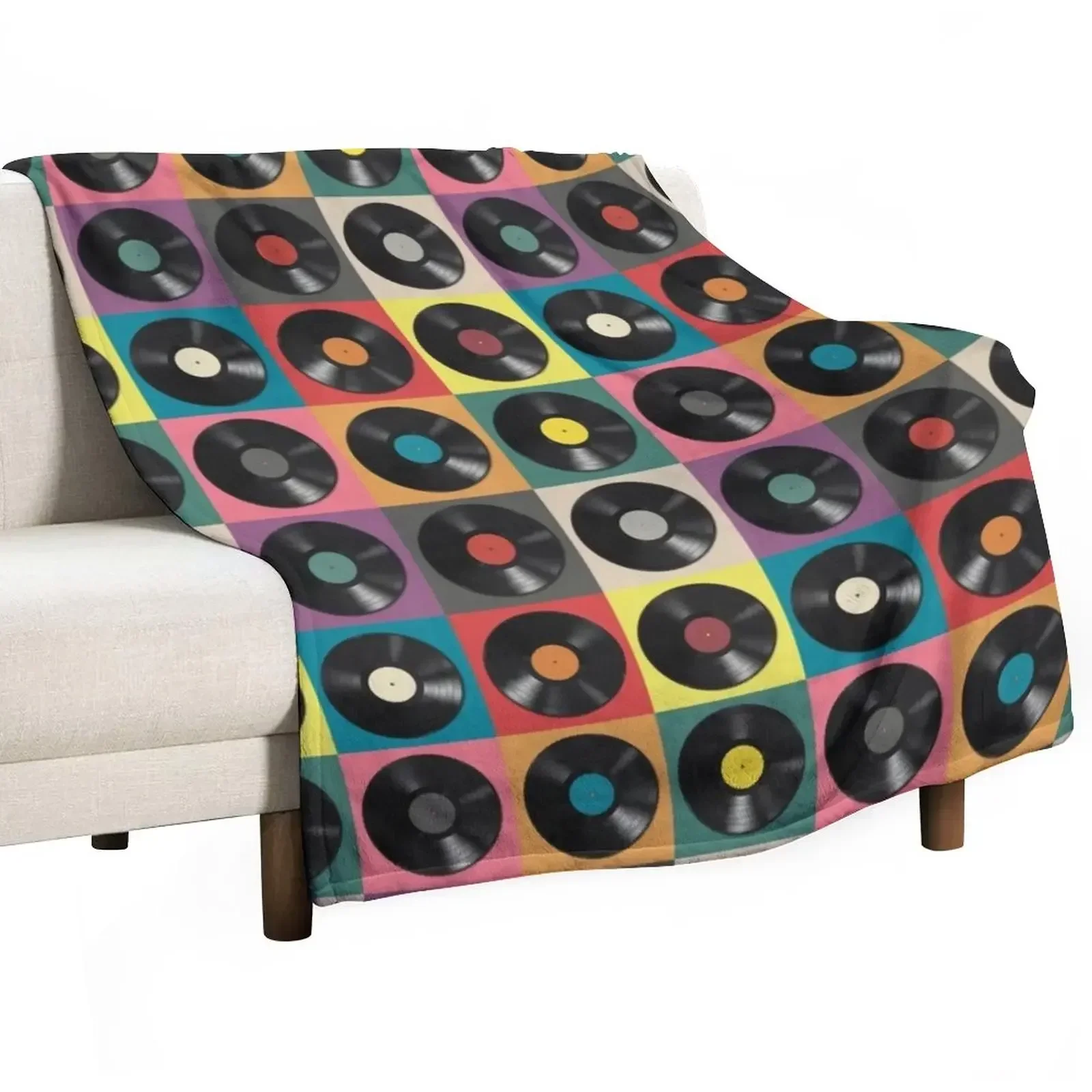 Discjockey Pattern | DJ Music Vinyl Turntables Throw Blanket blankets and throws Tourist Soft Big Beach Blankets